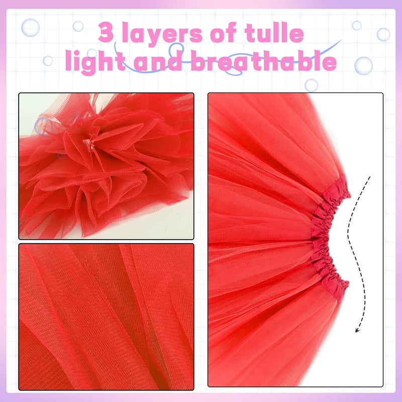 Lainlight Store Tutus for Girls 3 Layered Tulle Tutu Skirts for 4-12 Year, Birthday Dance Halloween Cosplay Party Supplies - Image 2